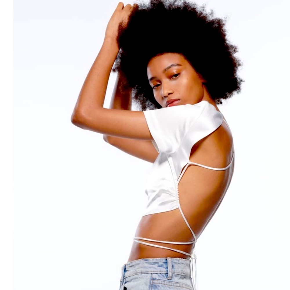 White Zara crop top